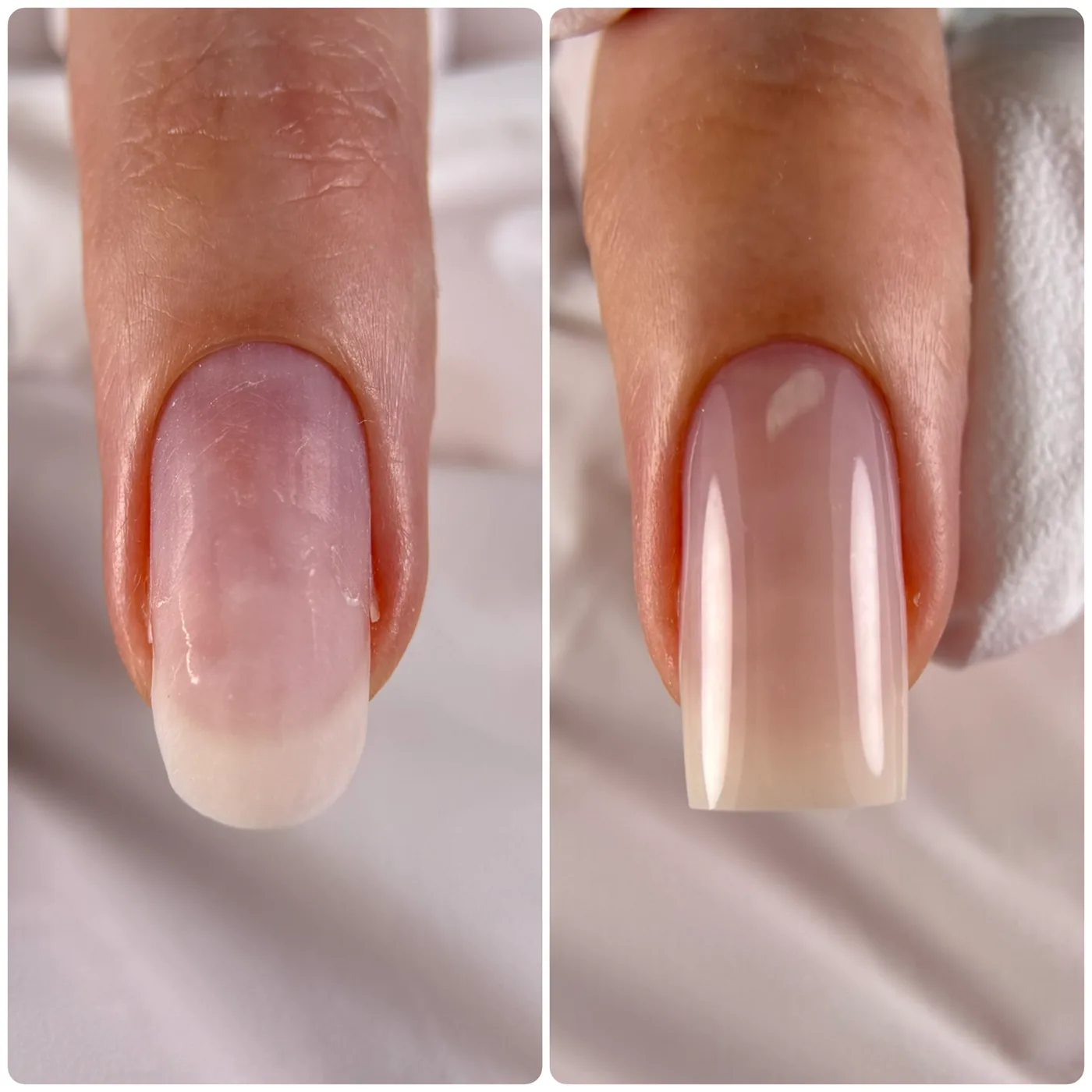 Gel strengthening before and after example