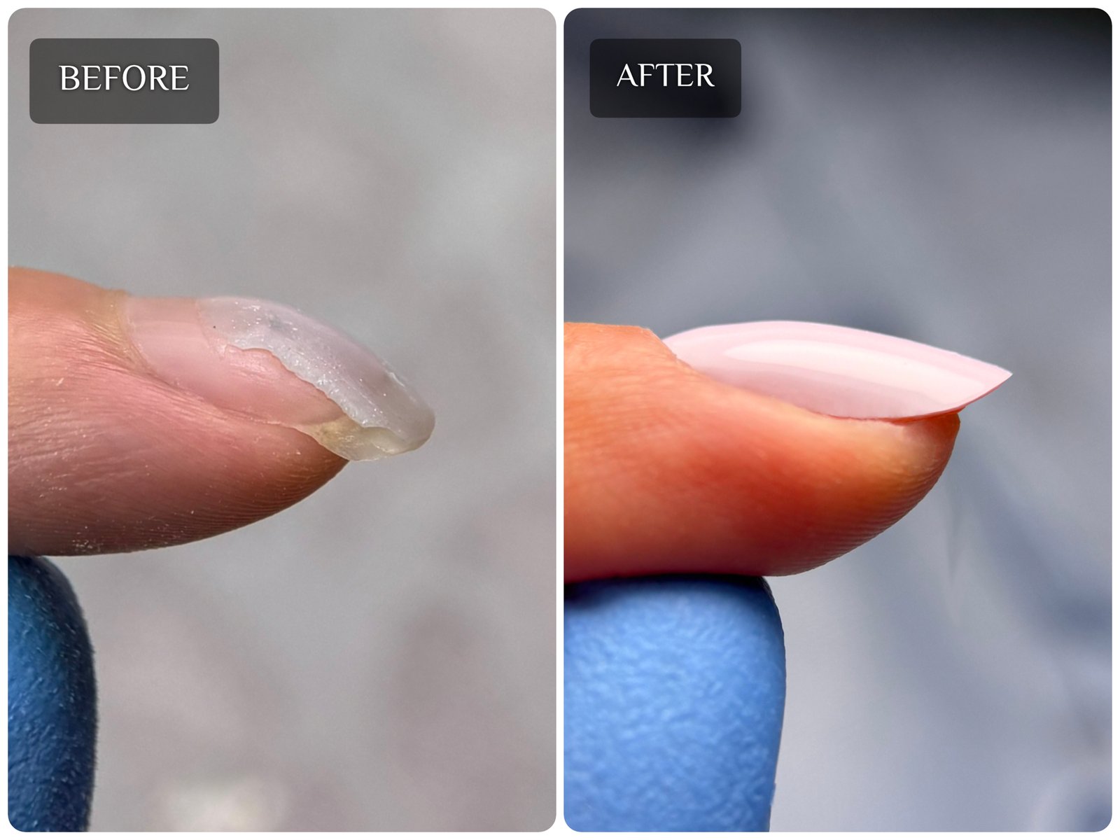 Premium nails before and after transformation example 4